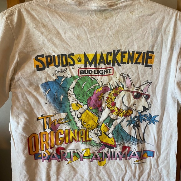 Vintage Spuds Mackenzie Bud Light The Original Party Animal T Shirt Size Medium - Picture 2 of 8